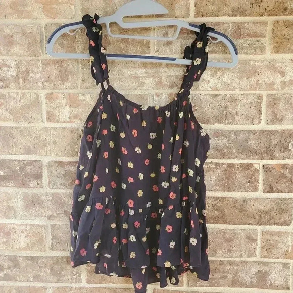 Madewell Silk Ruffle-Strap Cami Top in Confetti Floral Size 6 - Picture 6 of 6